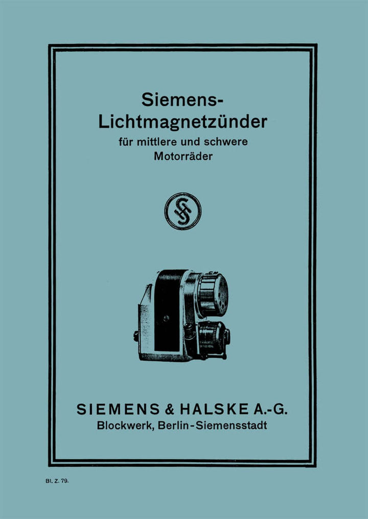 Siemens Lichtmagnetzünder Betriebsanleitung, Buchcover
