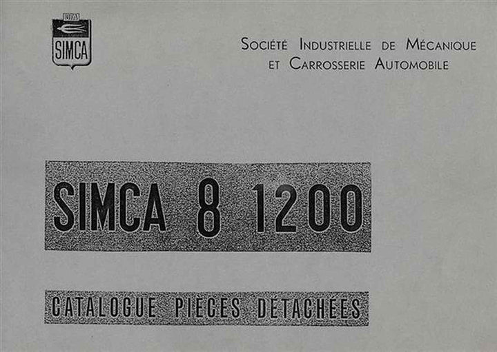 Simca 8 mit 1200 ccm Ersatzteilkatalog, Buchcover