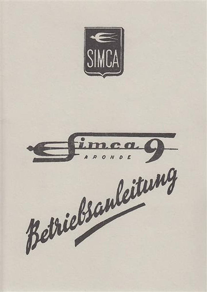 Simca Aronde 9, Betriebsanleitung, Buchcover