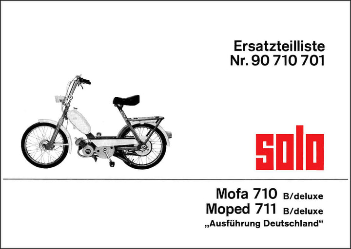 Solo 710B/deluxe und 711B/deluxe Mofa Ersatzteilliste, Buchcover