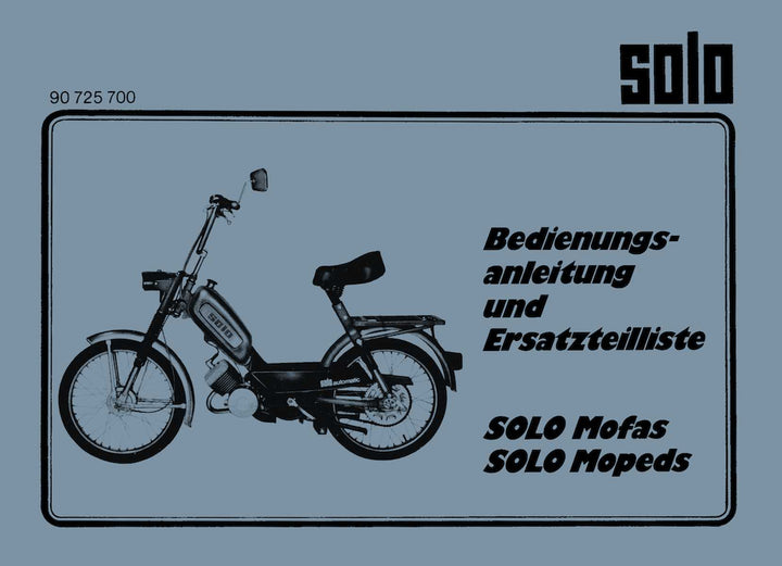 Solo 712 und 713 Bedienungsanleitung und Ersatzteilkatalog, Buchcover