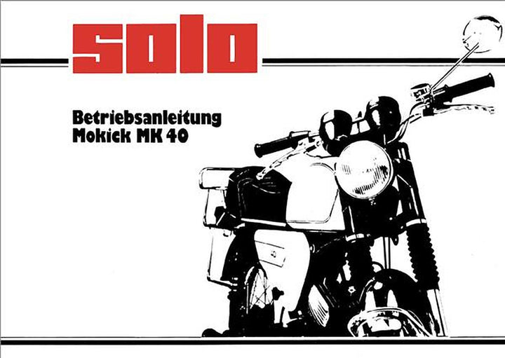 Solo MK40 Mokick Betriebsanleitung, Buchcover