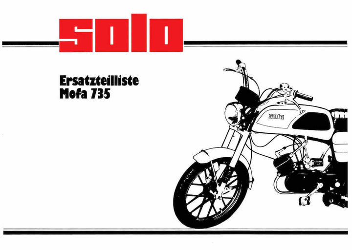 Solo 735 Mofa Ersatzteilliste, Buchcover
