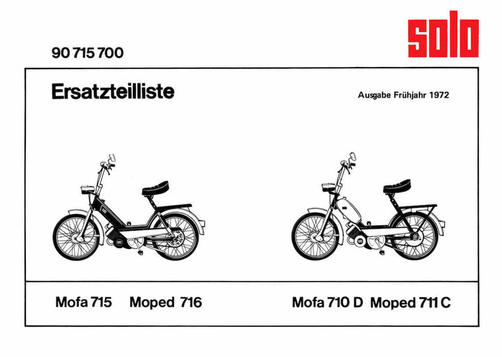 Solo 715 716 710D 711C ;ofa und Moped Ersatzteilkatalog, Buchcover