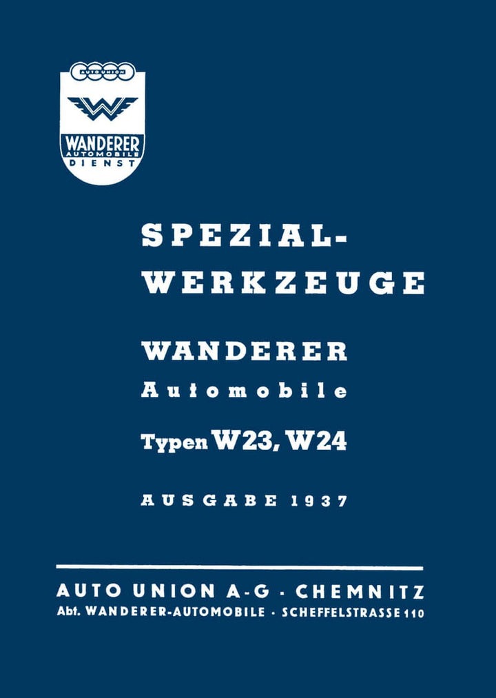 Wanderer W23 und W24 Spezial-Werkzeuge-Katalog, Buchcover