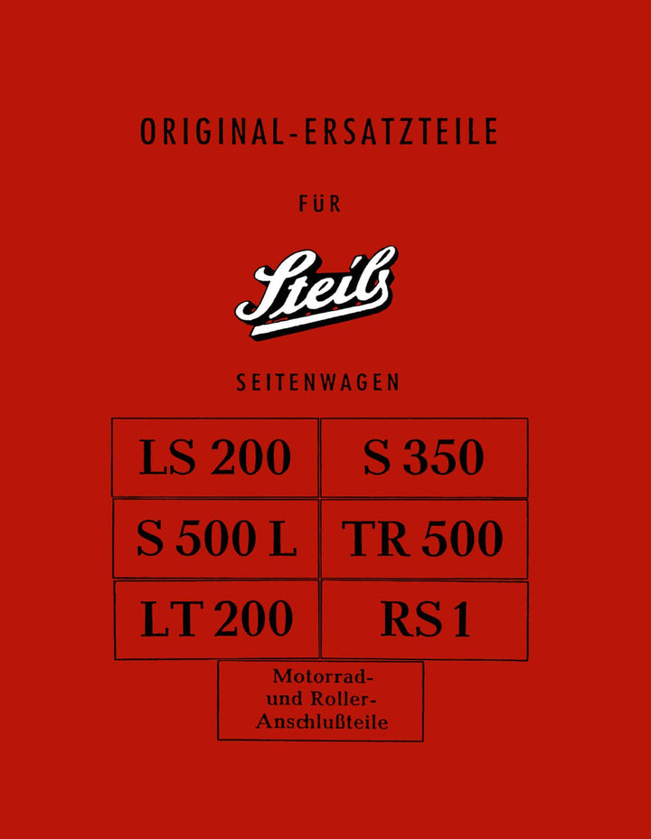 Steib LS200 S350 S500L TR500 LT200 RS1 Seitenwagen Ersatzteilkatalog, Buchcover