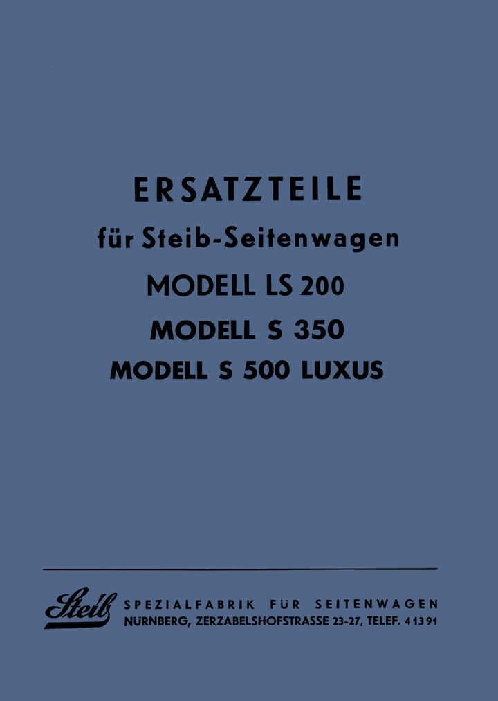 Steib LS200 S350 und S500 Luxus Ersatzteilkatalog, Buchcover