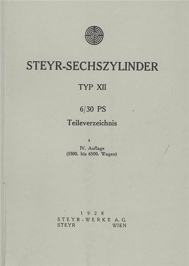 Steyr Typ 12 Ersatzteilkatalog, Buchcover