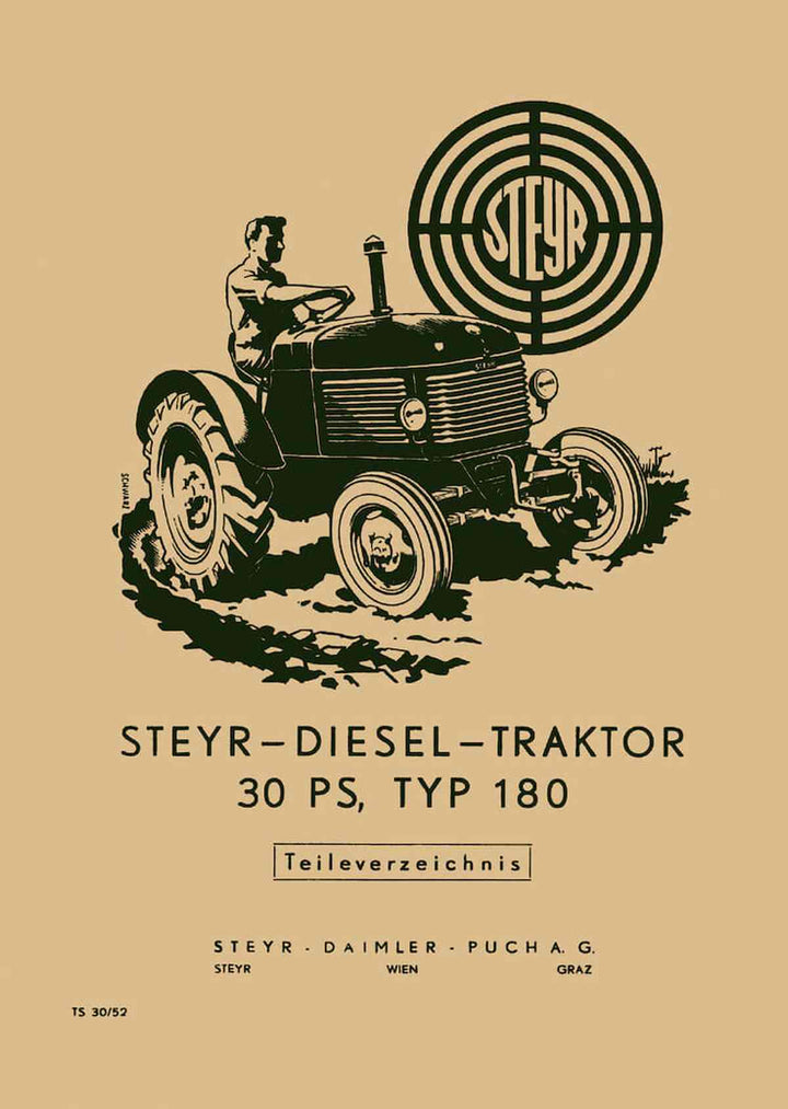 Steyr 180 - 30 PS Traktor Ersatzteilkatalog, Buchcover
