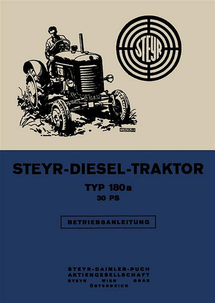 Steyr 180a Traktor Betriebsanleitung, Buchcover