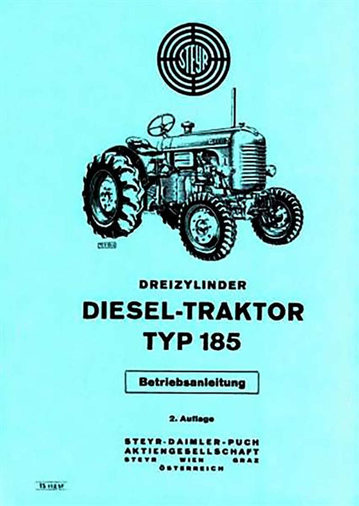 Steyr 185 Traktor Betriebsanleitung, Buchcover