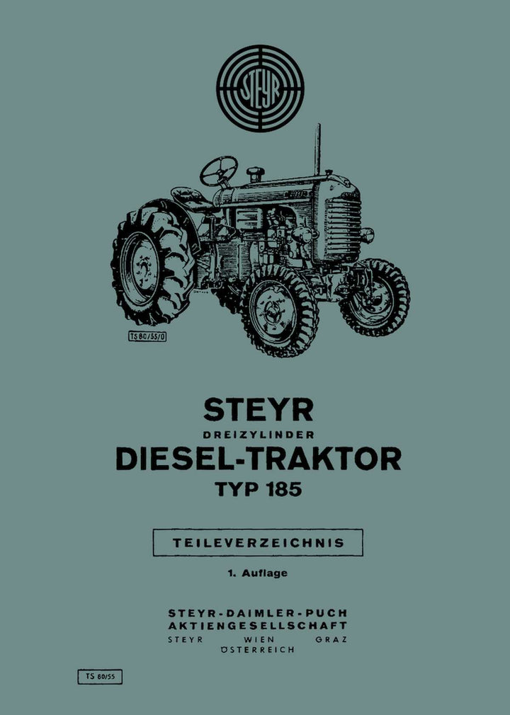 Steyr 185 Traktor Ersatzteilkatalog, Buchcover