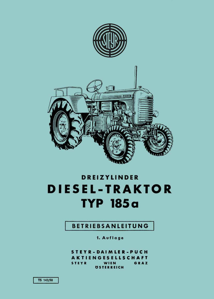 Steyr 185a Traktor Betriebsanleitung, Buchcover