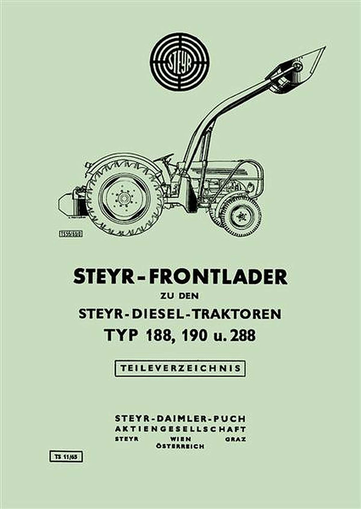 Steyr 188 190 288 Frontlader Ersatzteilkatalog, Buchcover