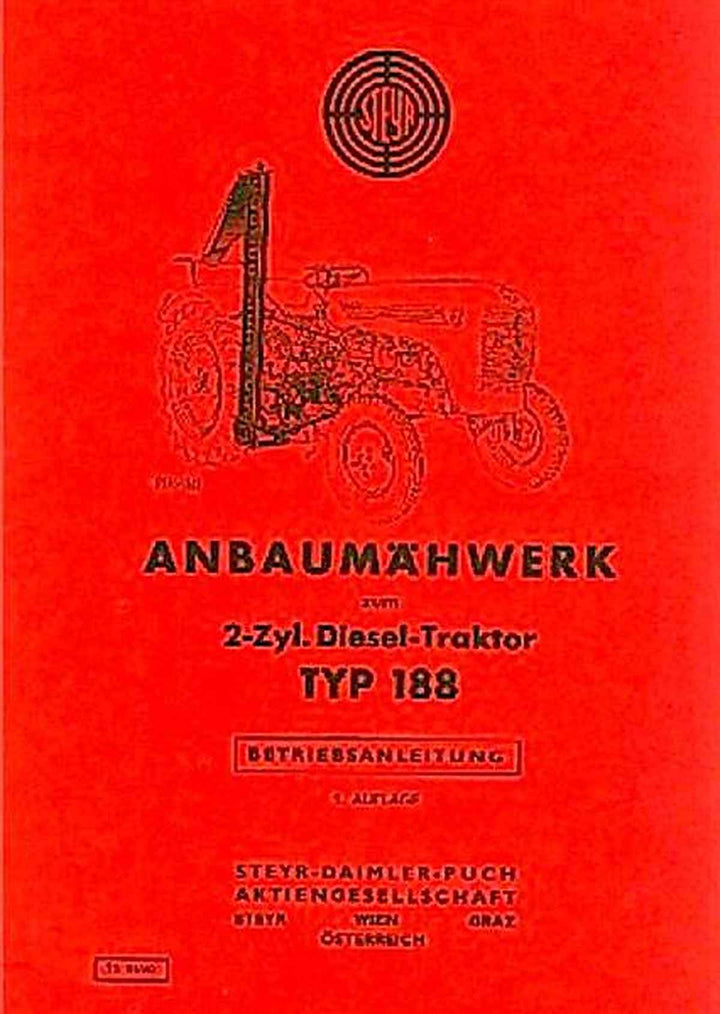 Steyr 188 Anbaumähwerk Betriebsanleitung, Buchcover
