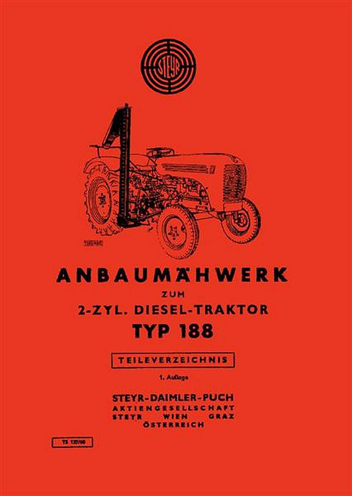 Steyr 188 Anbaumähwerk Ersatzteilkatalog, Buchcover