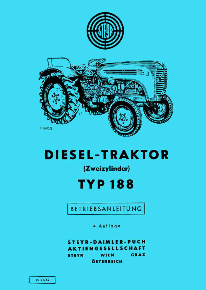 Steyr 188 Traktor Betriebsanleitung, Buchcover