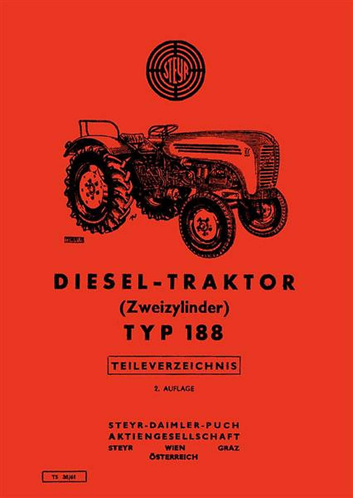 Steyr 188 Traktor Ersatzteilkatalog, Buchcover
