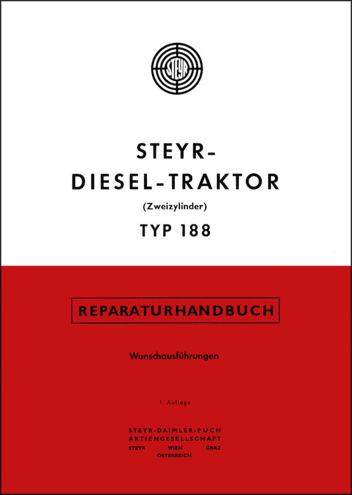 Steyr 188 Traktor Reparaturanleitung, Buchcover
