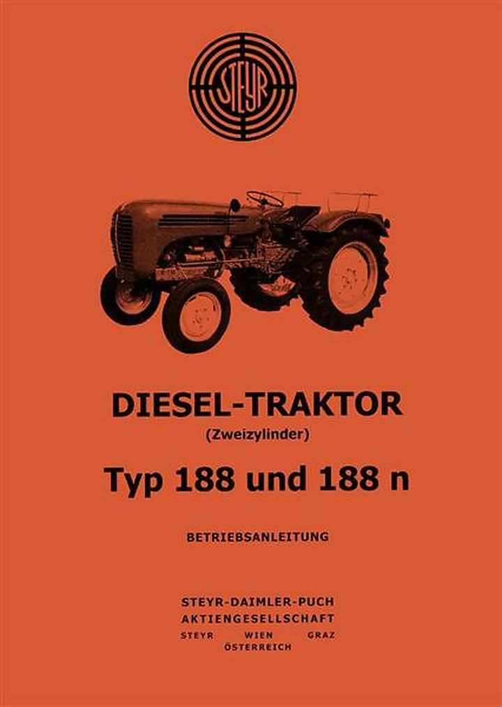 Steyr 188 und 188n Traktor Betriebsanleitung, Buchcover