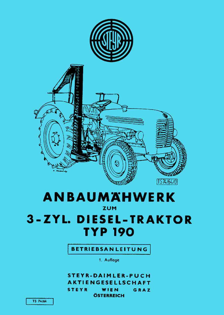 Steyr 190 Anbaumähwerk Betriebsanleitung, Buchcover