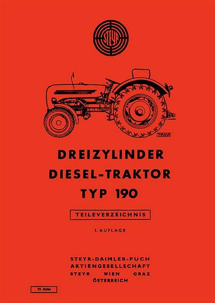 Steyr 190 Traktor Ersatzteilkatalog, Buchcover