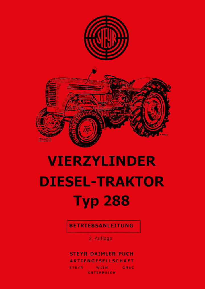 Steyr 288 Traktor Betriebsanleitung, Buchcover