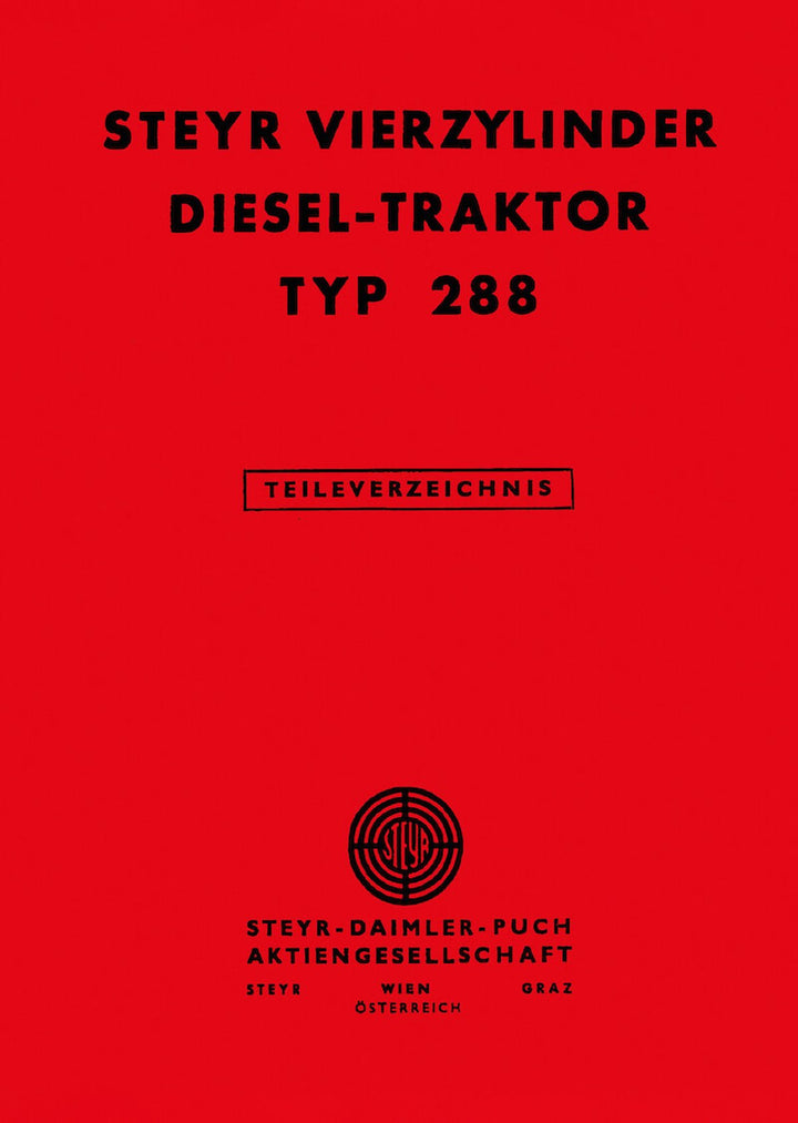 Steyr 288 Traktor Ersatzteilkatalog, Buchcover