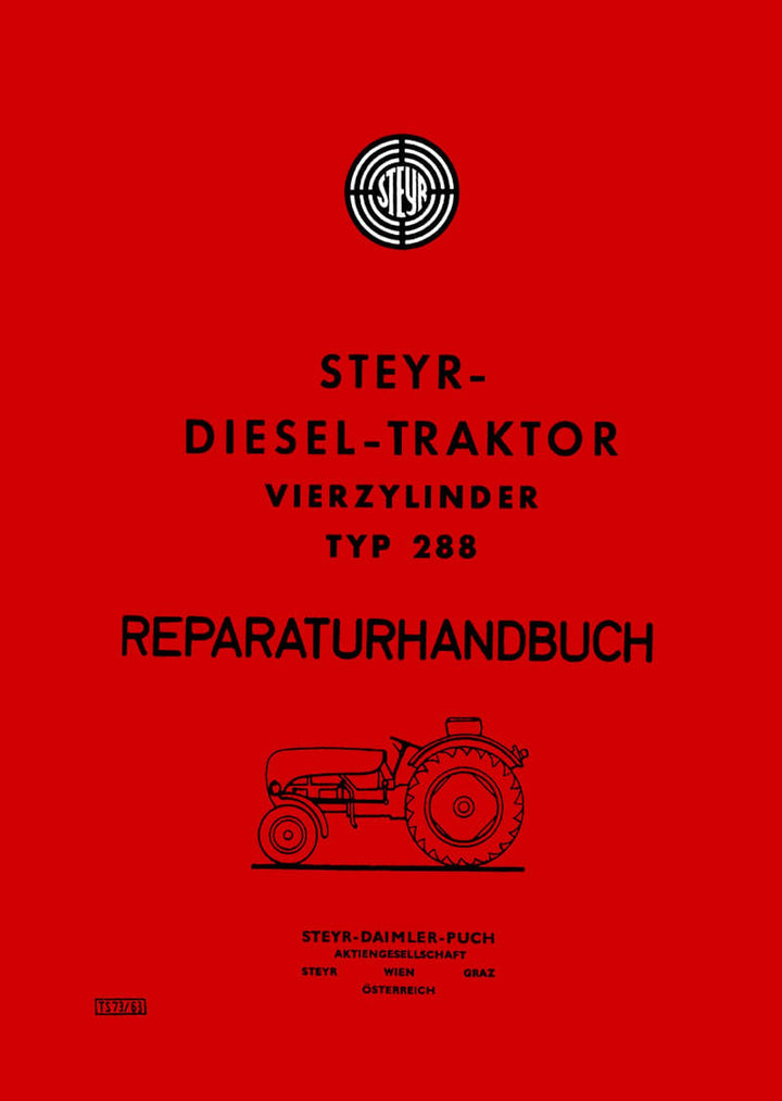 Steyr 288 Traktor Reparaturanleitung, Buchcover