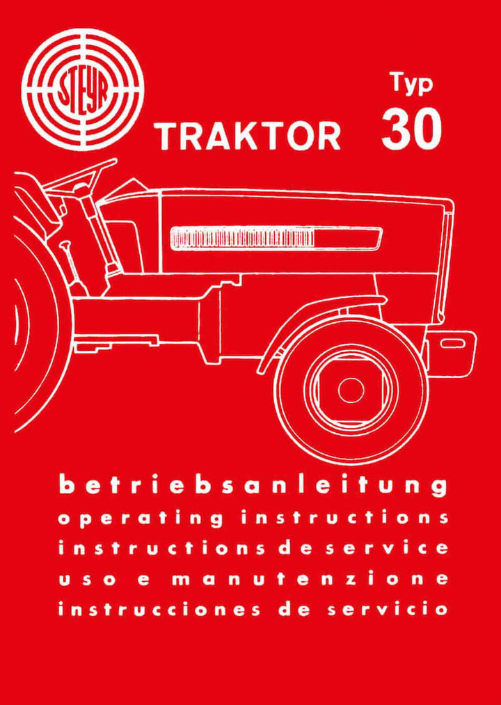 Steyr 30 und 30n Traktor Betriebsanleitung, Buchcover