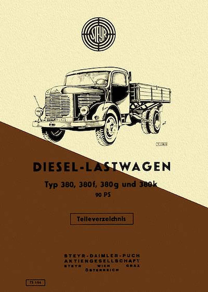 Steyr 380 Diesel Lastwagen Typ 380, 380f, 380g und 380k - Teileverzeichnis, Buchcover