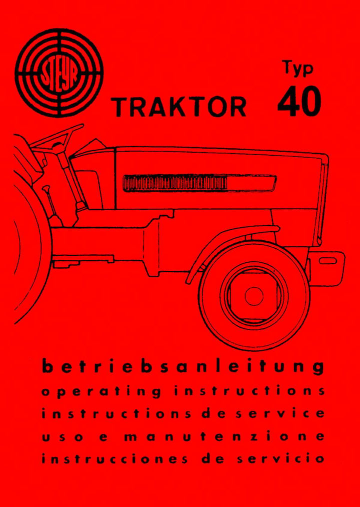 Steyr 40 Traktor Betriebsanleitung, Buchcover