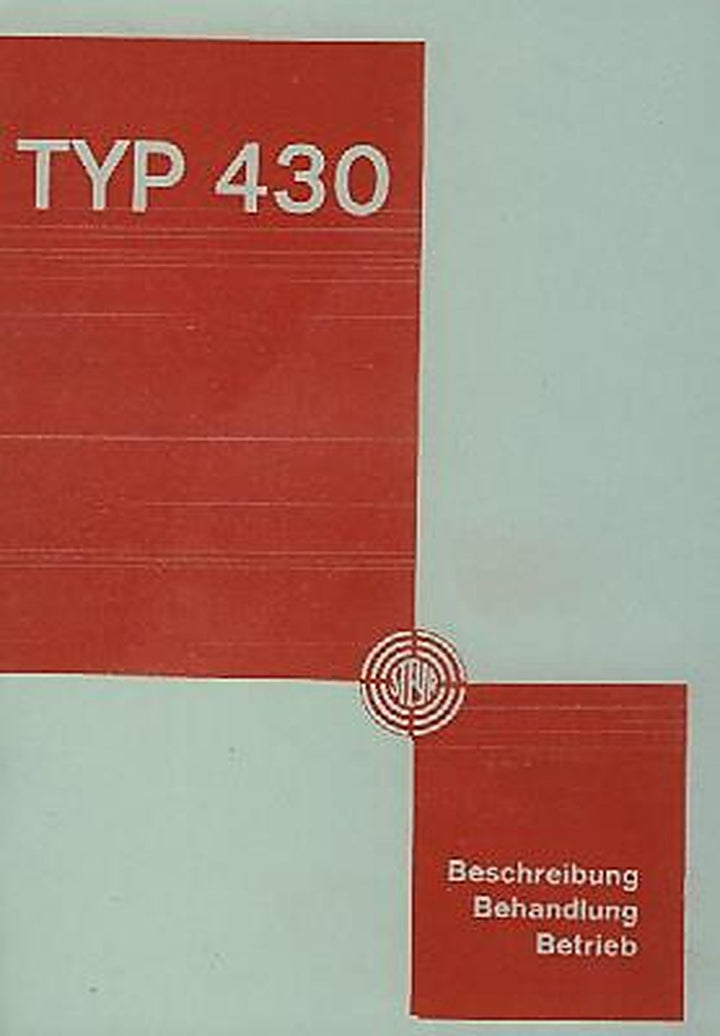 Steyr Typ 430 Motorblock Betriebsanleitung, Buchcover