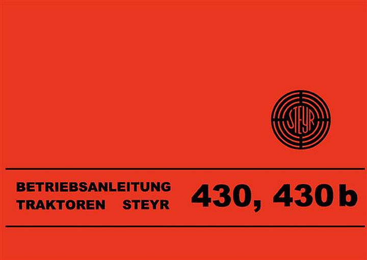 Steyr 430 und 430b Traktor Betriebsanleitung, Buchcover