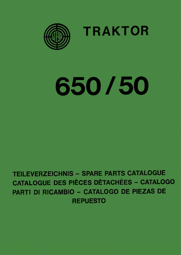 Steyr 50 und 650 Traktor Ersatzteilkatalog, Buchcover