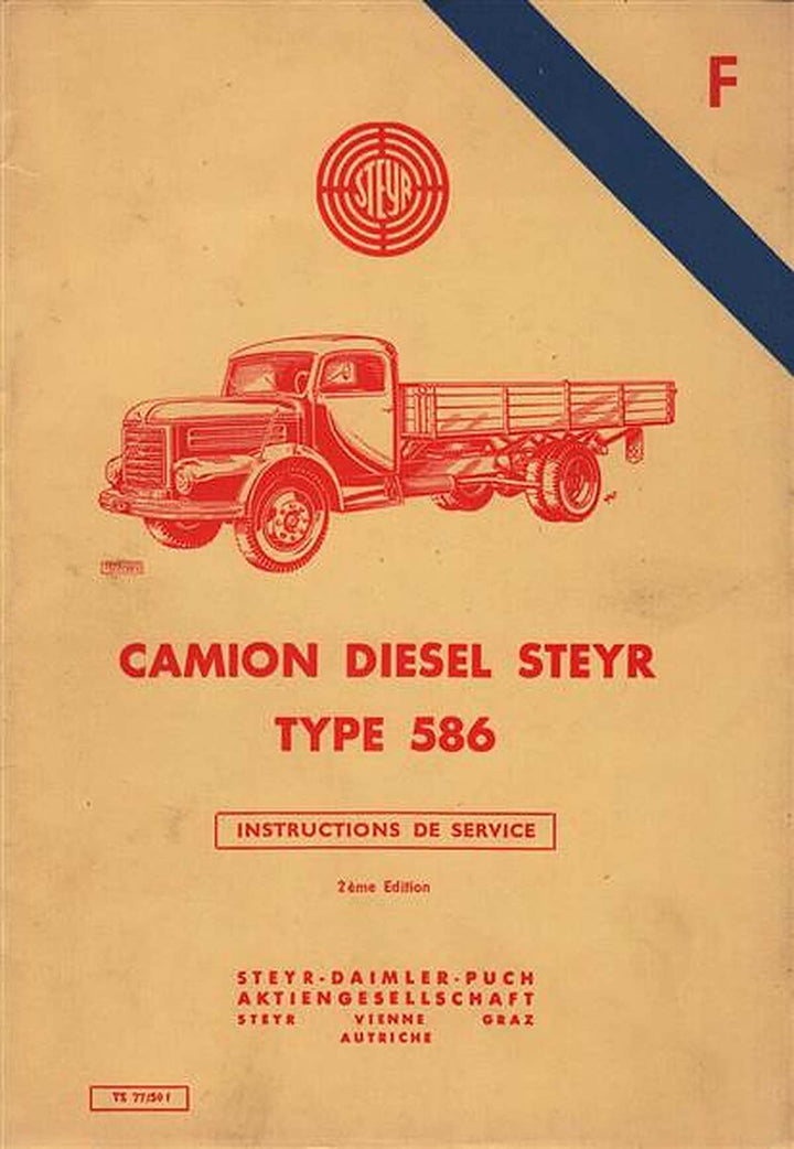 Steyr 586 LKW Instructions de Service, Buchcover