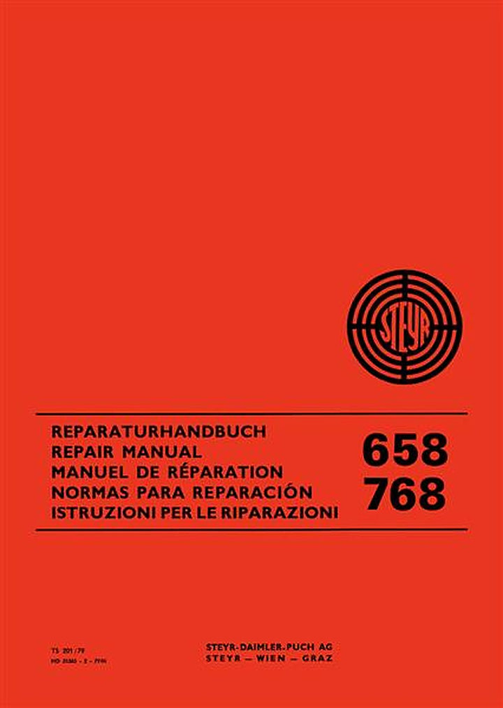 Steyr 658 und 768 Traktor Reparatuanleitung, Buchcover