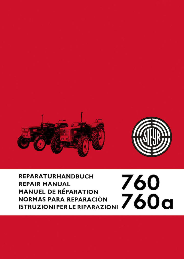 Steyr 760 und 760a Traktor Reparaturanleitung, Buchcover