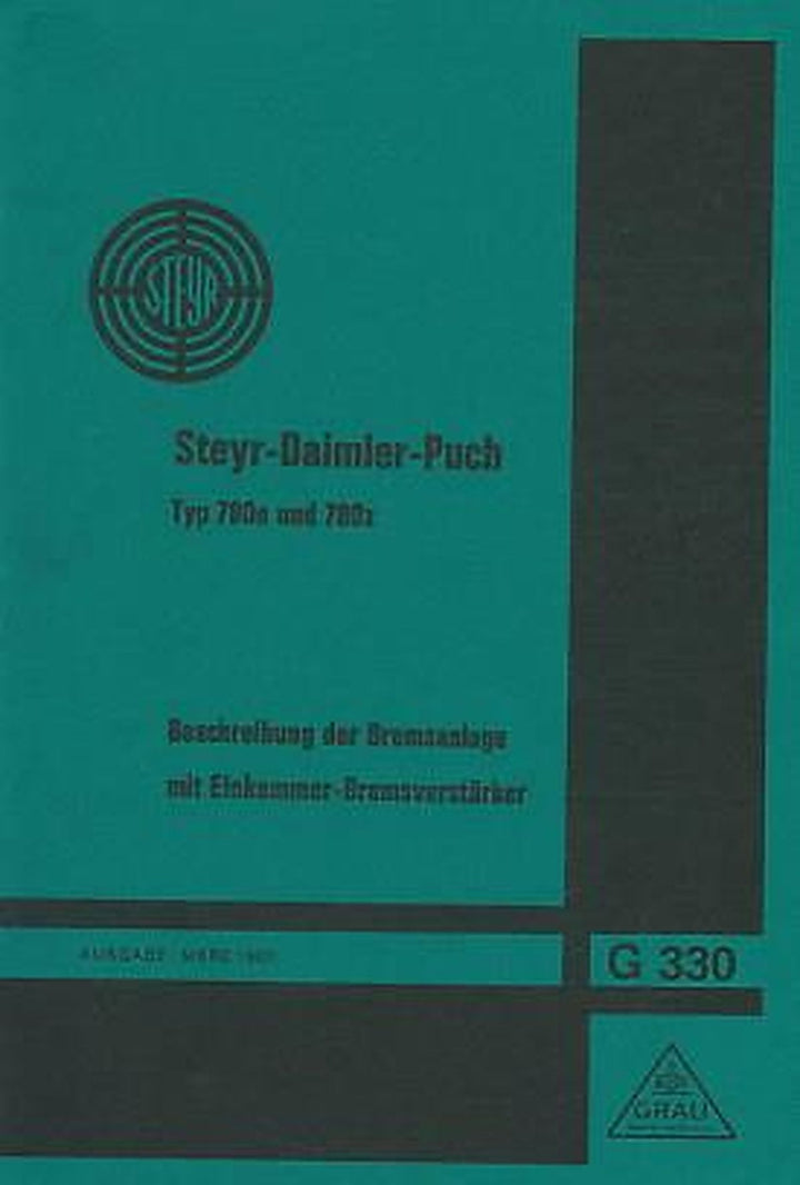Steyr 780e und 780z, Beschreibung der Grau-Bremsanlage mit Einkammer-Bremsverstärker G 330, Buchcover