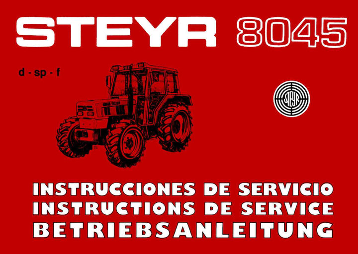 Steyr 8045 Traktor Betriebsanleitung, Buchcover