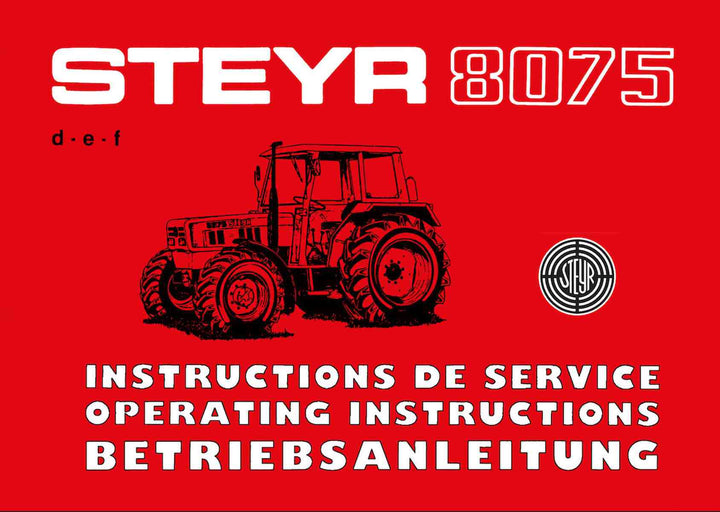 Steyr 8075 Traktor Betriebsanleitung, Buchcover