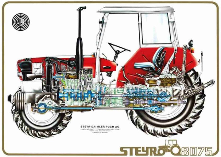 Steyr 8075 Traktor Poster, Poster-Motiv