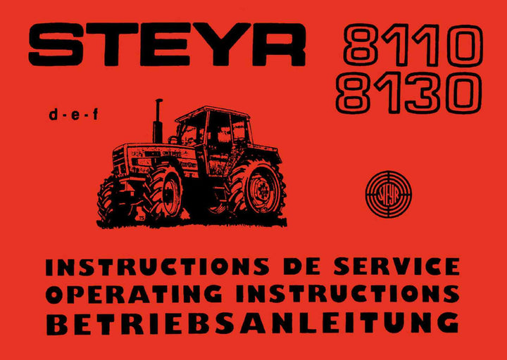 Steyr 8110 und 8130 Betriebsanleitung, Buchcover