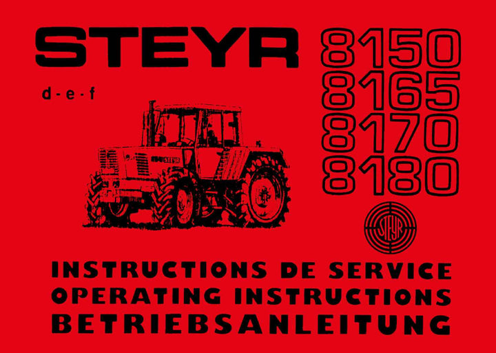 Steyr 8150, 8165, 8170 und 8180 Betriebsanleitung, Buchcover