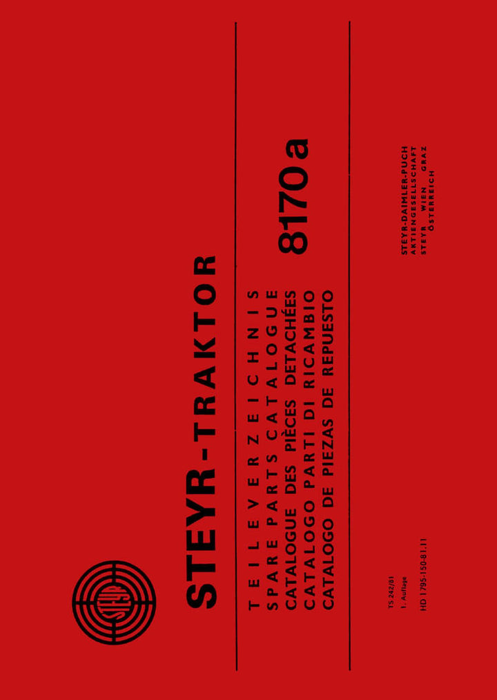 Steyr 8170a Traktor Ersatzteilkatalog, Buchcover