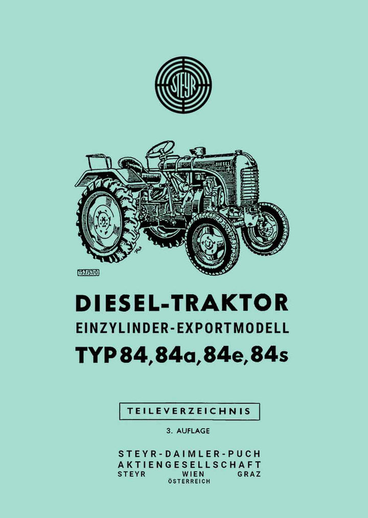 Steyr 84 84a 84e 84s Traktor Ersatzteilkatalog, Buchcover