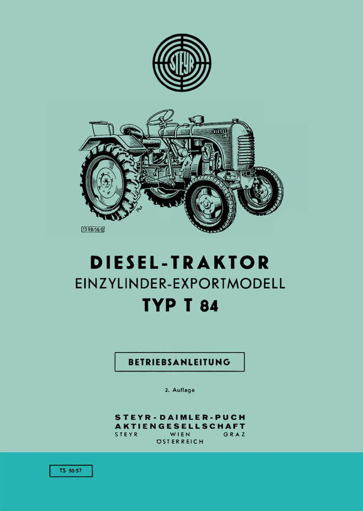 Steyr 84 Traktor Betriebsanleitung, Buchcover