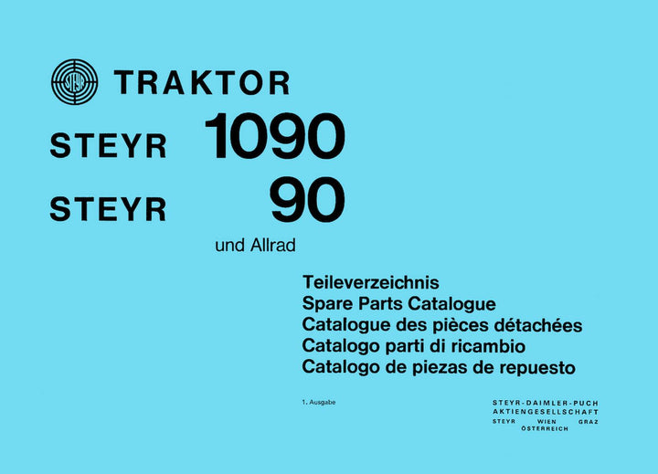 Steyr 90 90a 1090 1090a Traktor Ersatzteilkatalog, Buchcover