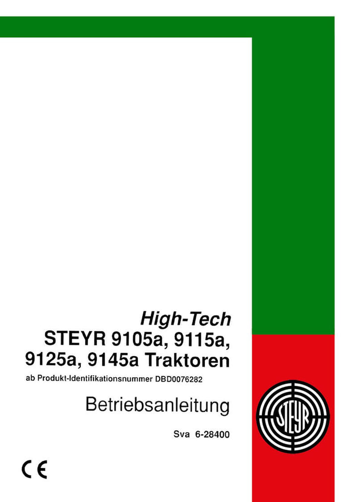 Steyr 9105a 9115a 9125a 9145a Traktor Betriebsanleitung, Buchcover