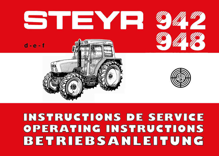 Steyr 942 und 948 Traktor Betriebsanleitung, Buchcover